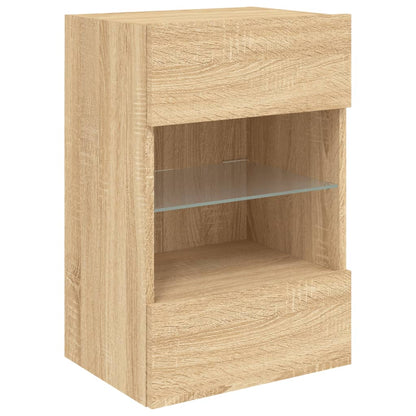 vidaXL TV Wall Cabinet with LED Lights Sonoma Oak 40x30x60,5 cm