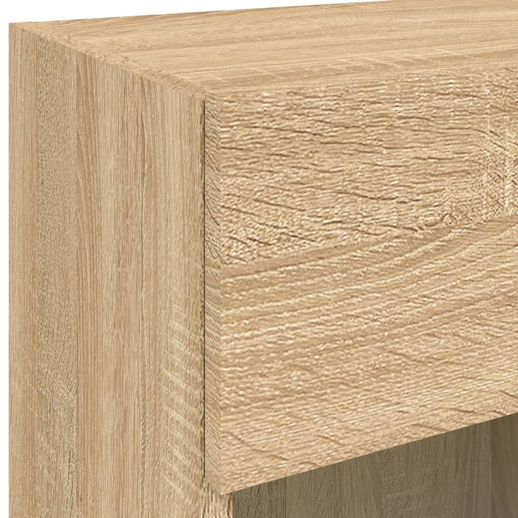 vidaXL TV Wall Cabinet with LED Lights Sonoma Oak 40x30x60,5 cm