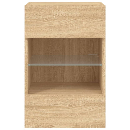 vidaXL TV Wall Cabinet with LED Lights Sonoma Oak 40x30x60,5 cm