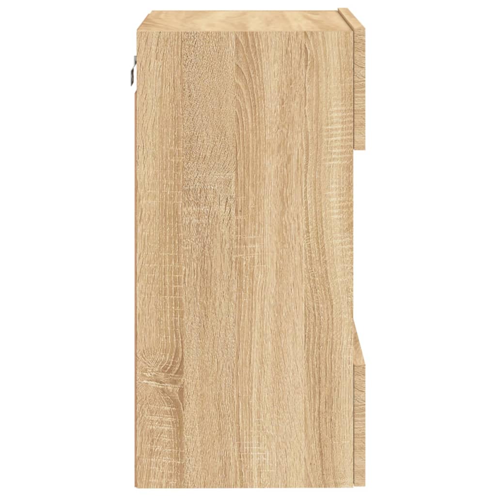 vidaXL TV Wall Cabinet with LED Lights Sonoma Oak 40x30x60,5 cm