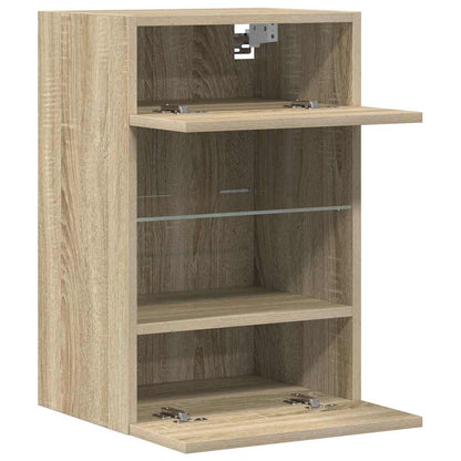 vidaXL Wall Cabinets with LED Lights for TV 2 pcs Sonoma Oak 40x30x60,5 cm