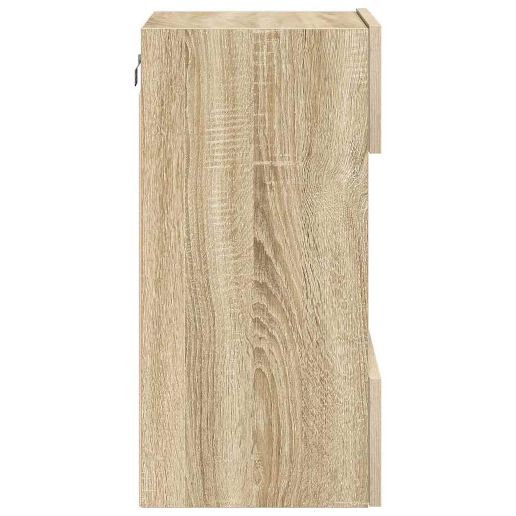 vidaXL Wall Cabinets with LED Lights for TV 2 pcs Sonoma Oak 40x30x60,5 cm