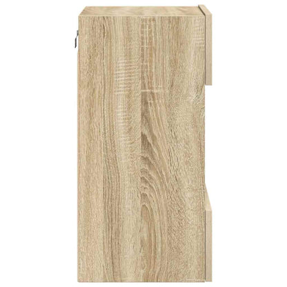 vidaXL Wall Cabinets with LED Lights for TV 2 pcs Sonoma Oak 40x30x60,5 cm