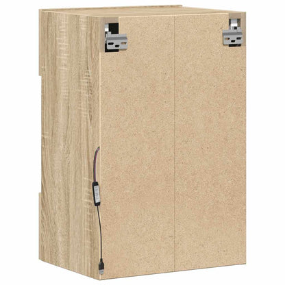vidaXL Wall Cabinets with LED Lights for TV 2 pcs Sonoma Oak 40x30x60,5 cm