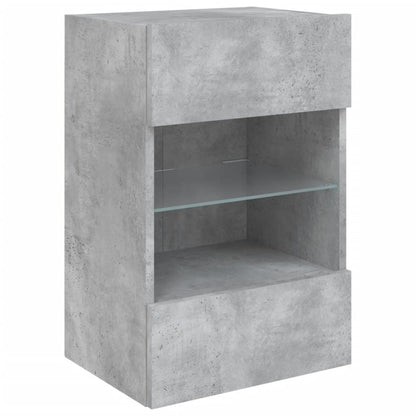 vidaXL TV Wall Cabinet with LED Lights Concrete Grey 40x30x60,5 cm
