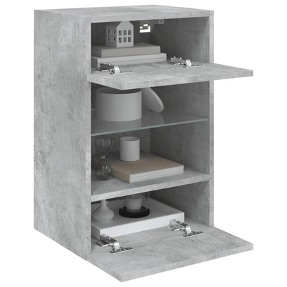 vidaXL TV Wall Cabinet with LED Lights Concrete Grey 40x30x60,5 cm