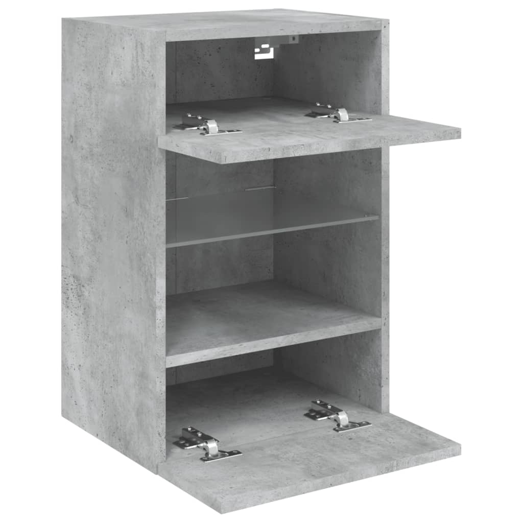 vidaXL TV Wall Cabinet with LED Lights Concrete Grey 40x30x60,5 cm