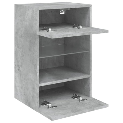 vidaXL TV Wall Cabinet with LED Lights Concrete Grey 40x30x60,5 cm