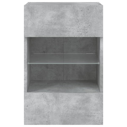 vidaXL TV Wall Cabinet with LED Lights Concrete Grey 40x30x60,5 cm