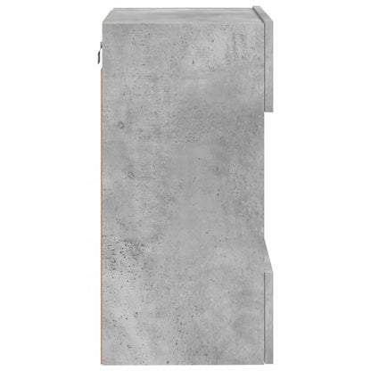 vidaXL TV Wall Cabinet with LED Lights Concrete Grey 40x30x60,5 cm