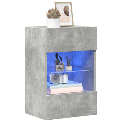 vidaXL Wall Cabinets with LED Lights for TV 2 pcs Concrete Grey 40x30x60,5 cm