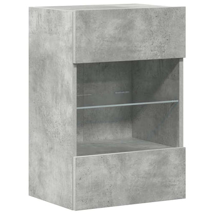 vidaXL Wall Cabinets with LED Lights for TV 2 pcs Concrete Grey 40x30x60,5 cm