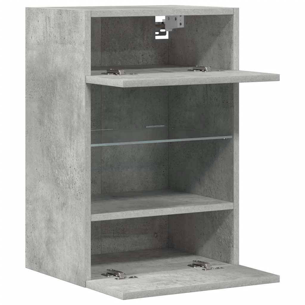 vidaXL Wall Cabinets with LED Lights for TV 2 pcs Concrete Grey 40x30x60,5 cm