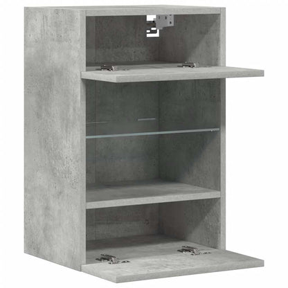 vidaXL Wall Cabinets with LED Lights for TV 2 pcs Concrete Grey 40x30x60,5 cm