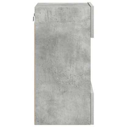 vidaXL Wall Cabinets with LED Lights for TV 2 pcs Concrete Grey 40x30x60,5 cm