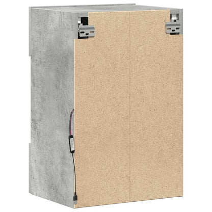 vidaXL Wall Cabinets with LED Lights for TV 2 pcs Concrete Grey 40x30x60,5 cm