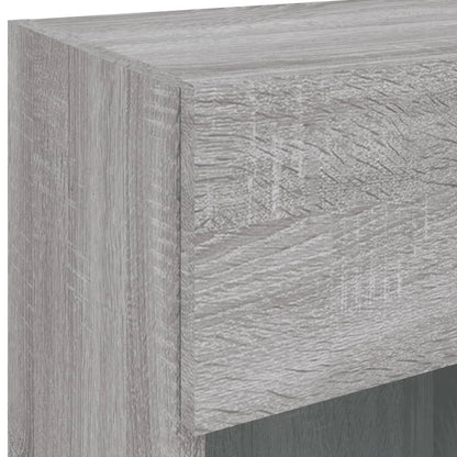 vidaXL TV Wall Cabinet with LED Lights Grey Sonoma 40x30x60.5 cm