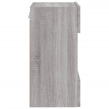 vidaXL TV Wall Cabinet with LED Lights Grey Sonoma 40x30x60.5 cm