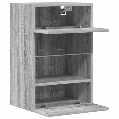 vidaXL Wall Cabinets with LED Lights for TV 2 pcs Grey Sonoma 40x30x60,5 cm