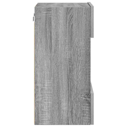 vidaXL Wall Cabinets with LED Lights for TV 2 pcs Grey Sonoma 40x30x60,5 cm