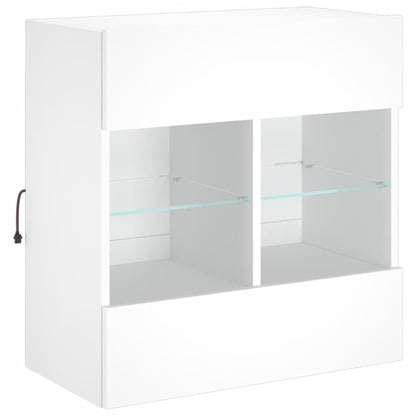 vidaXL TV Wall Cabinet with LED Lights White 58,5x30x60,5 cm