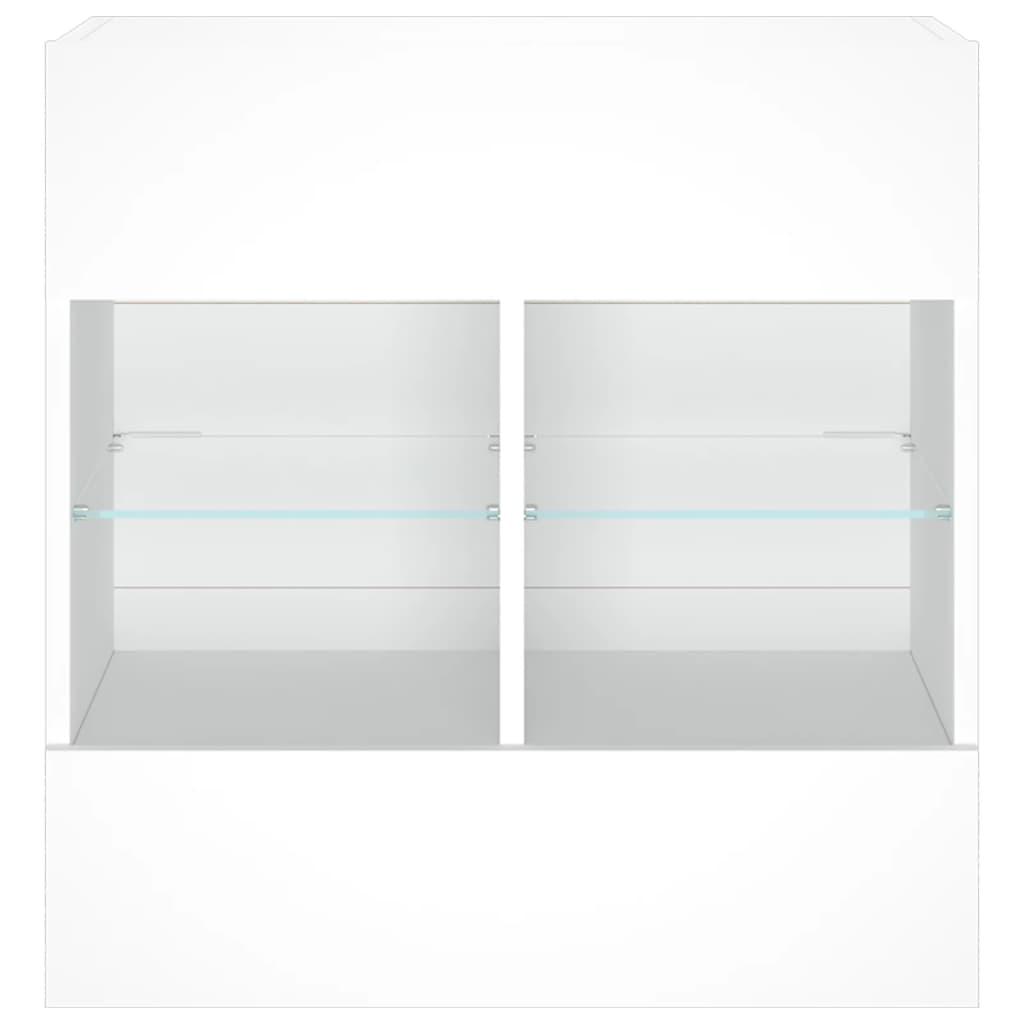 vidaXL TV Wall Cabinet with LED Lights White 58,5x30x60,5 cm