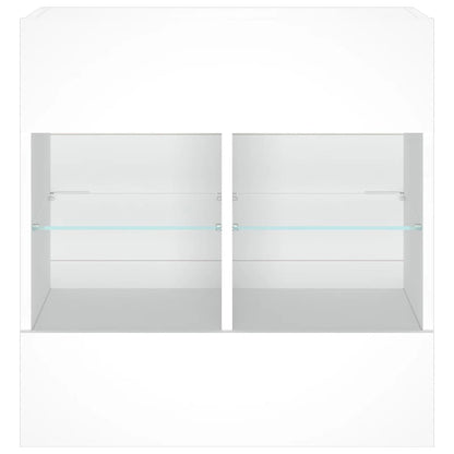 vidaXL TV Wall Cabinet with LED Lights White 58,5x30x60,5 cm