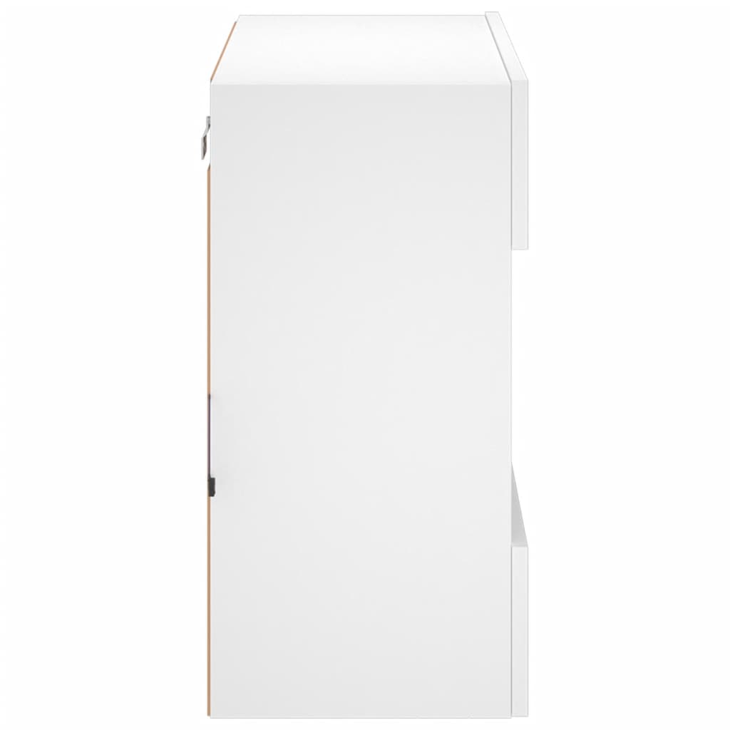 vidaXL TV Wall Cabinet with LED Lights White 58,5x30x60,5 cm