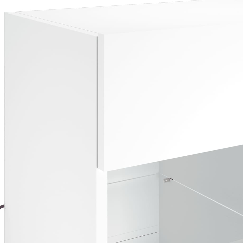 vidaXL TV Wall Cabinet with LED Lights White 58,5x30x60,5 cm