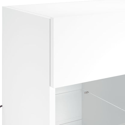vidaXL TV Wall Cabinet with LED Lights White 58,5x30x60,5 cm