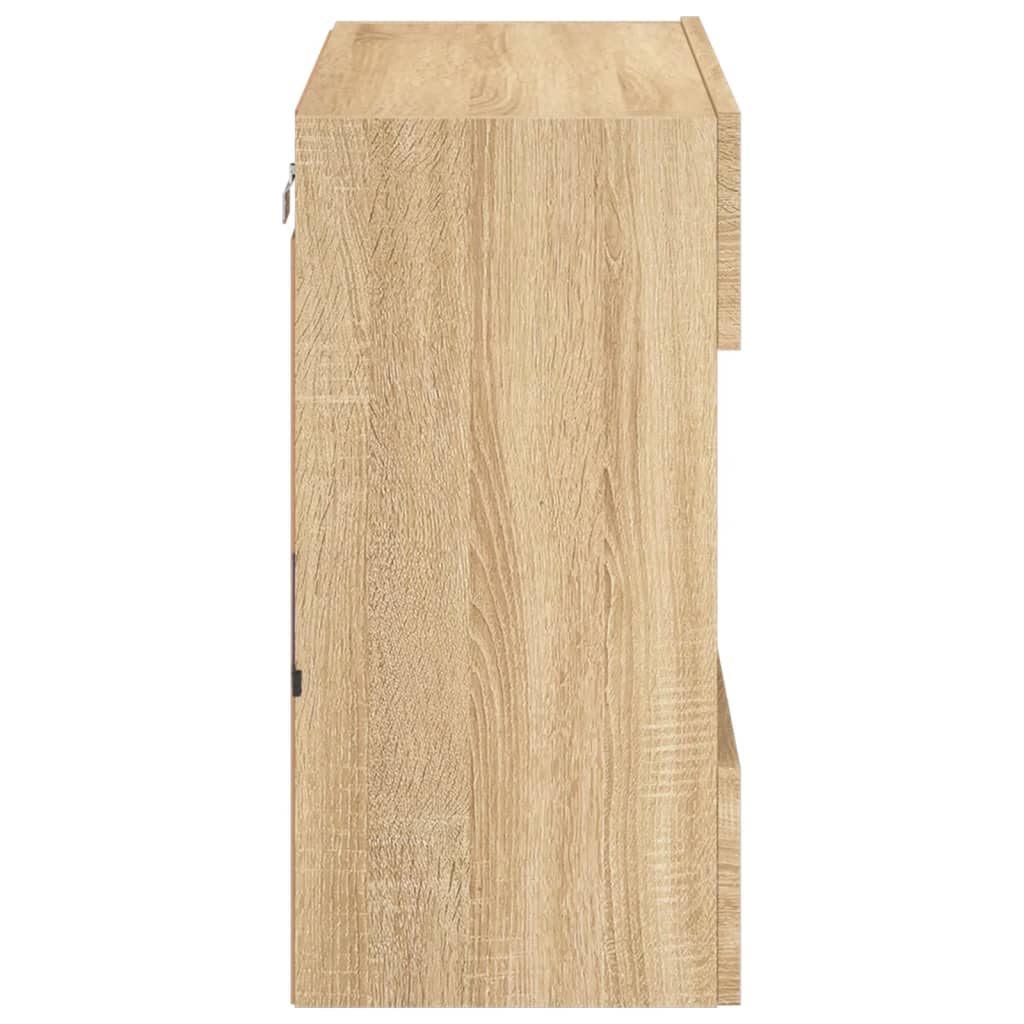vidaXL TV Wall Cabinet with LED Lights Sonoma Oak 58.5x30x60.5 cm