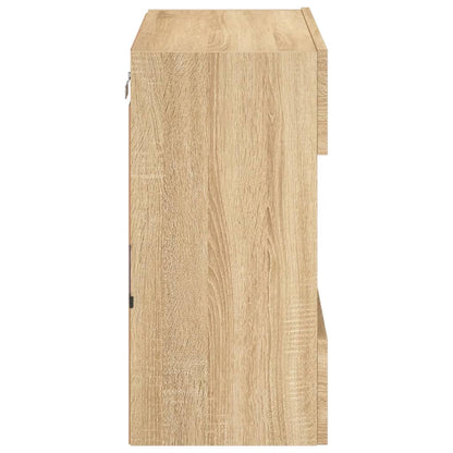 vidaXL TV Wall Cabinet with LED Lights Sonoma Oak 58.5x30x60.5 cm
