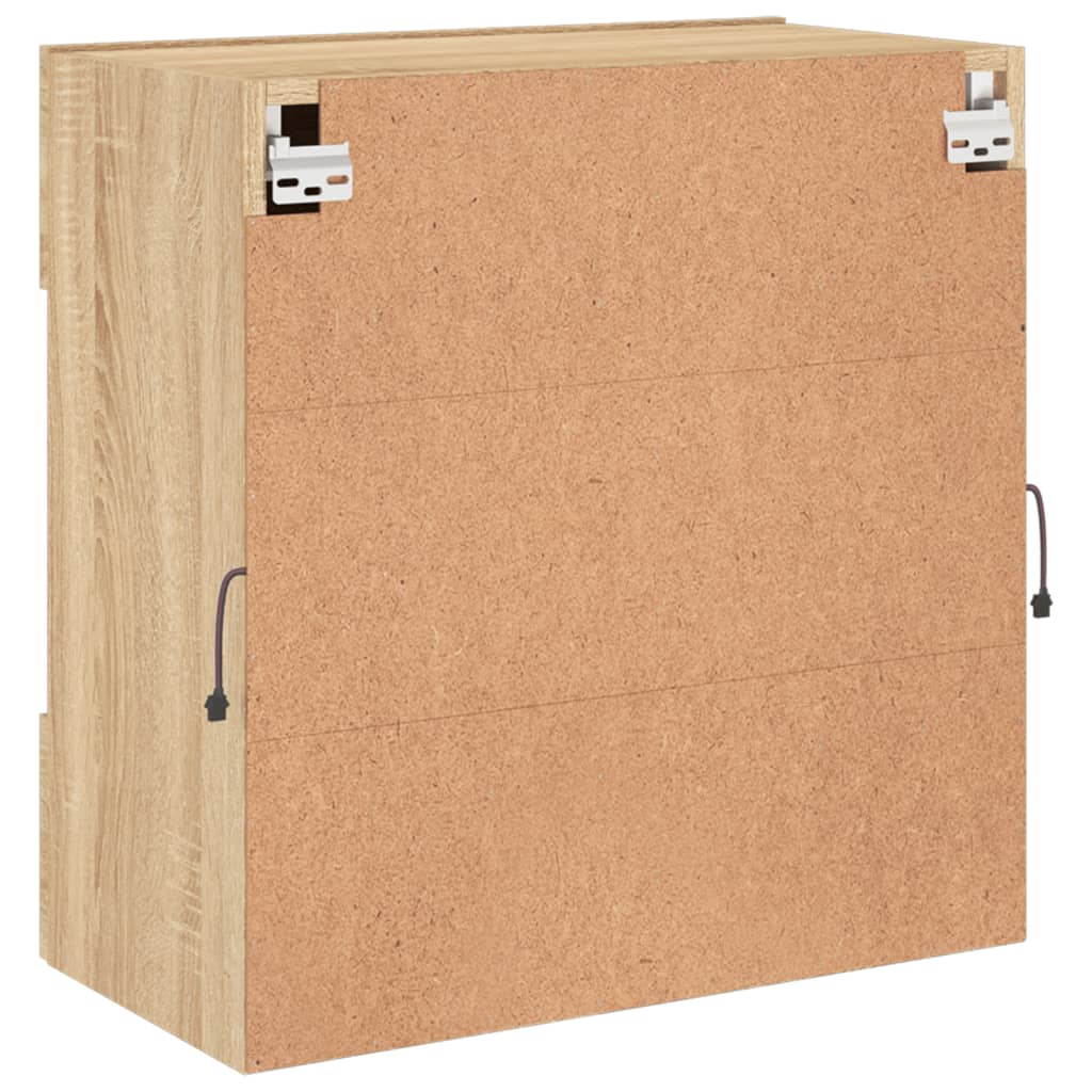 vidaXL TV Wall Cabinet with LED Lights Sonoma Oak 58.5x30x60.5 cm