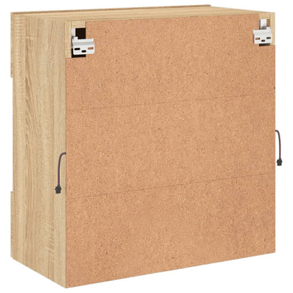 vidaXL TV Wall Cabinet with LED Lights Sonoma Oak 58.5x30x60.5 cm