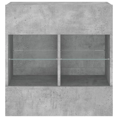 vidaXL TV Wall Cabinet with LED Lights Concrete Grey 58,5x30x60,5 cm