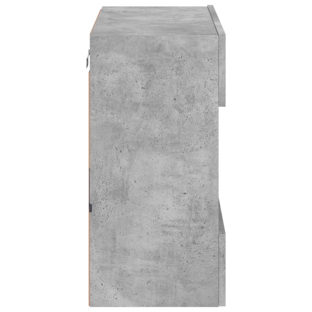 vidaXL TV Wall Cabinet with LED Lights Concrete Grey 58,5x30x60,5 cm