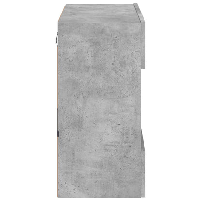 vidaXL TV Wall Cabinet with LED Lights Concrete Grey 58,5x30x60,5 cm