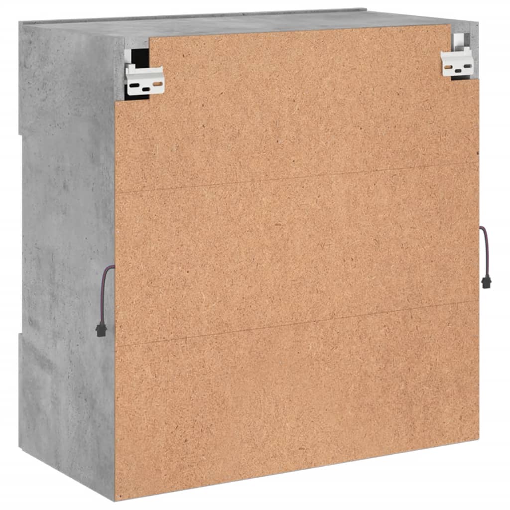 vidaXL TV Wall Cabinet with LED Lights Concrete Grey 58,5x30x60,5 cm