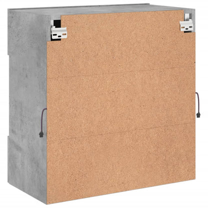 vidaXL TV Wall Cabinet with LED Lights Concrete Grey 58,5x30x60,5 cm