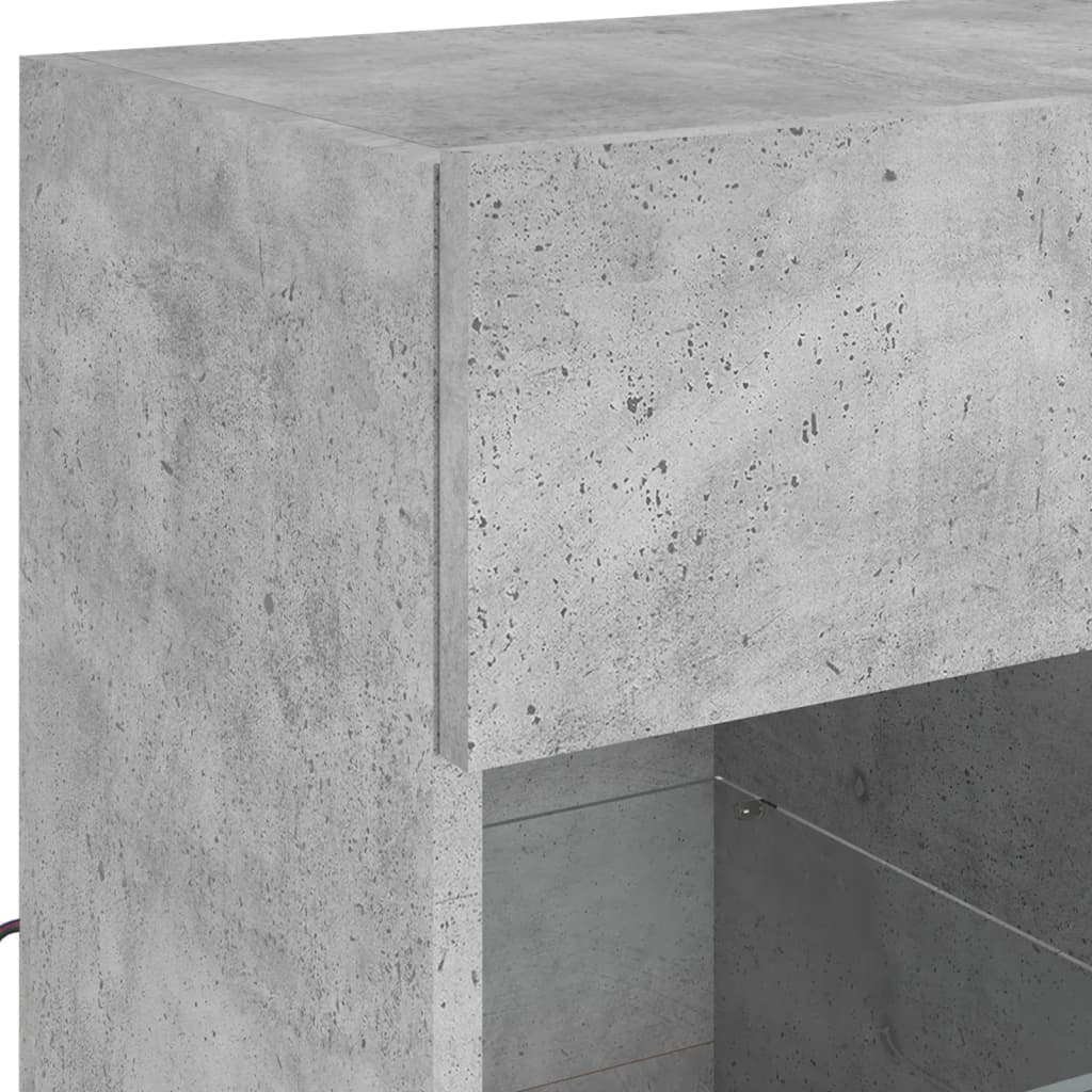 vidaXL TV Wall Cabinet with LED Lights Concrete Grey 58,5x30x60,5 cm