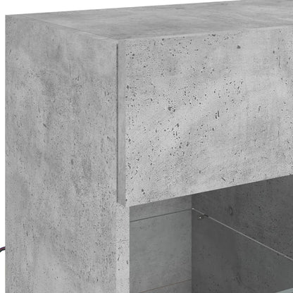 vidaXL TV Wall Cabinet with LED Lights Concrete Grey 58,5x30x60,5 cm