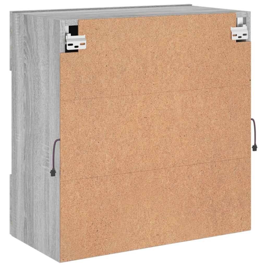vidaXL TV Wall Cabinet with LED Lights Grey Sonoma 58.5x30x60.5 cm