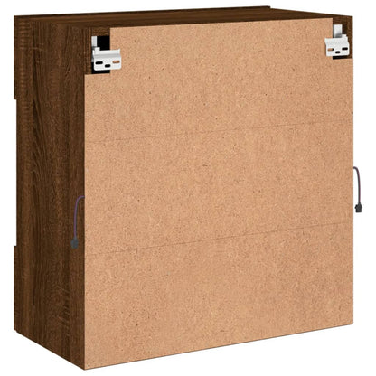 vidaXL TV Wall Cabinet with LED Lights Brown Oak 58,5x30x60,5 cm