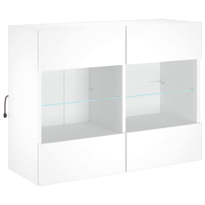 vidaXL TV Wall Cabinet with LED Lights White 78,5x30x60,5 cm