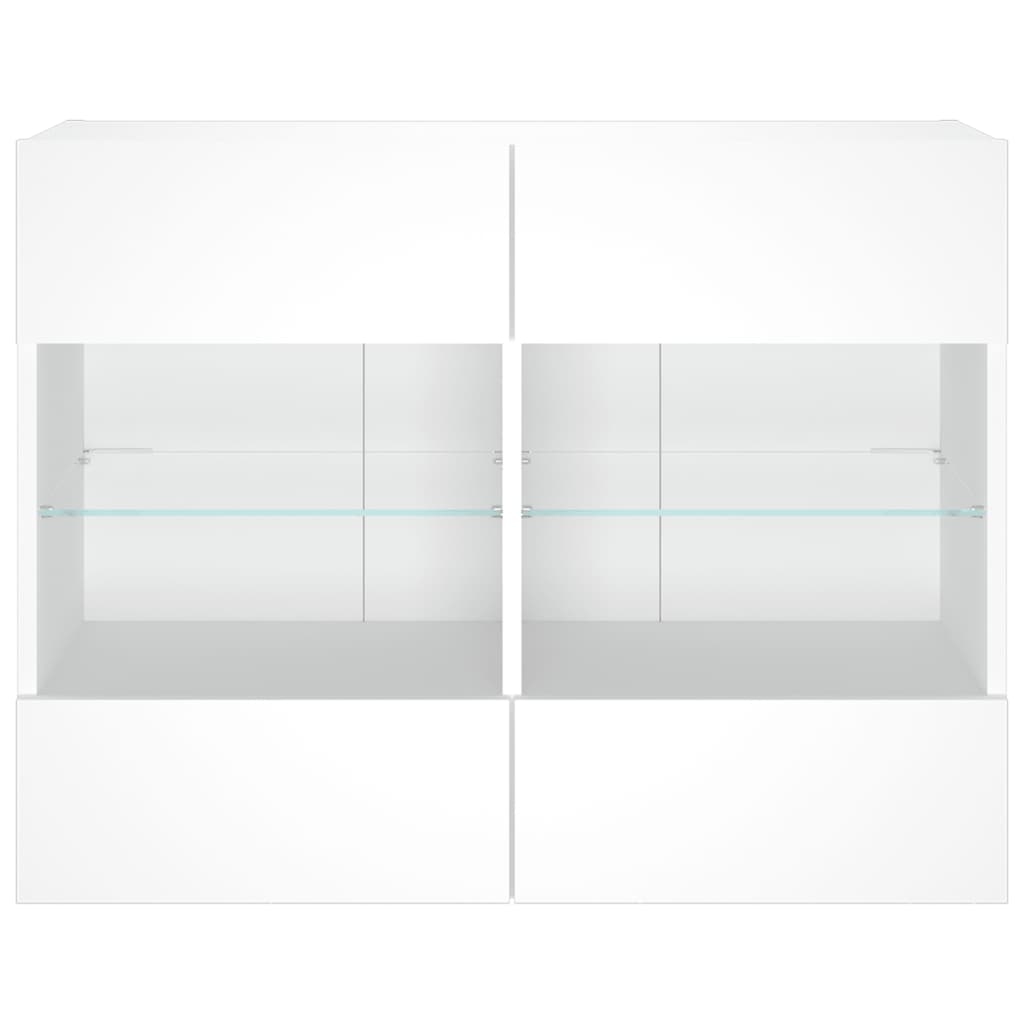 vidaXL TV Wall Cabinet with LED Lights White 78,5x30x60,5 cm