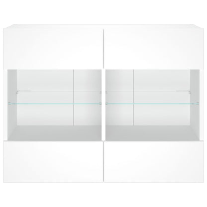 vidaXL TV Wall Cabinet with LED Lights White 78,5x30x60,5 cm