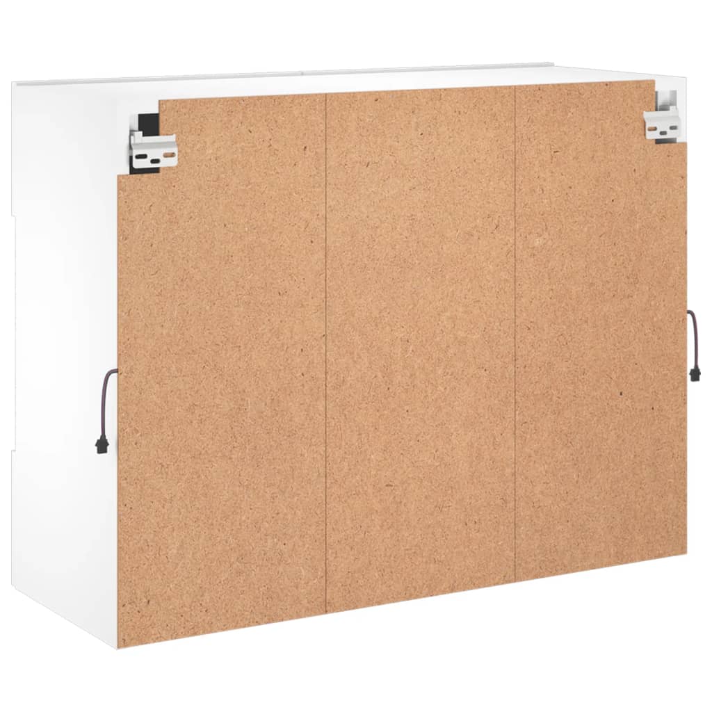 vidaXL TV Wall Cabinet with LED Lights White 78,5x30x60,5 cm