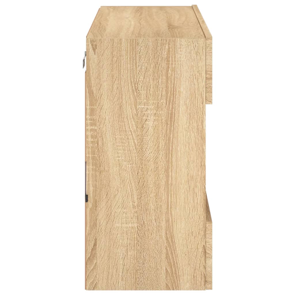 vidaXL TV Wall Cabinet with LED Lights Sonoma Oak 78,5x30x60,5 cm