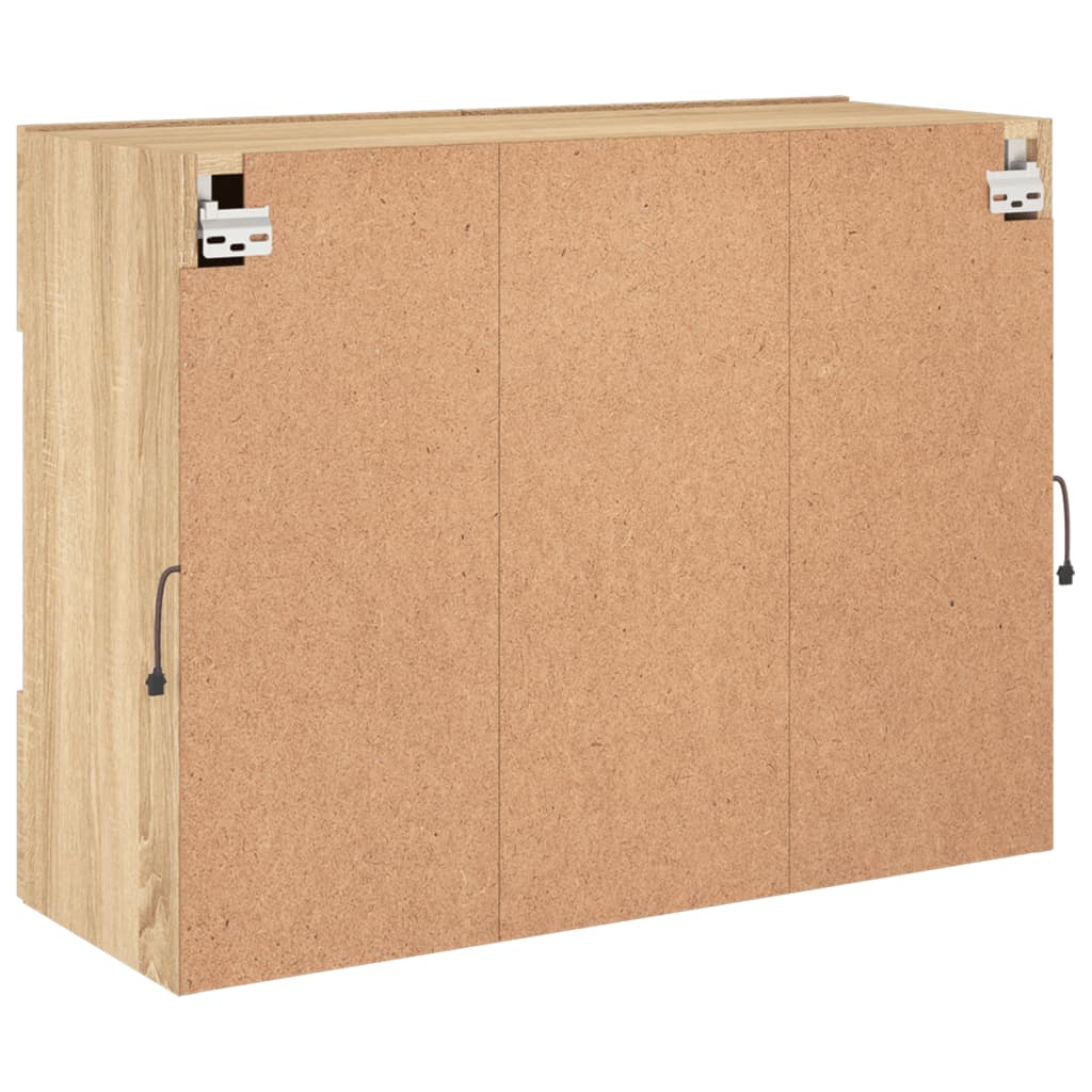vidaXL TV Wall Cabinet with LED Lights Sonoma Oak 78,5x30x60,5 cm