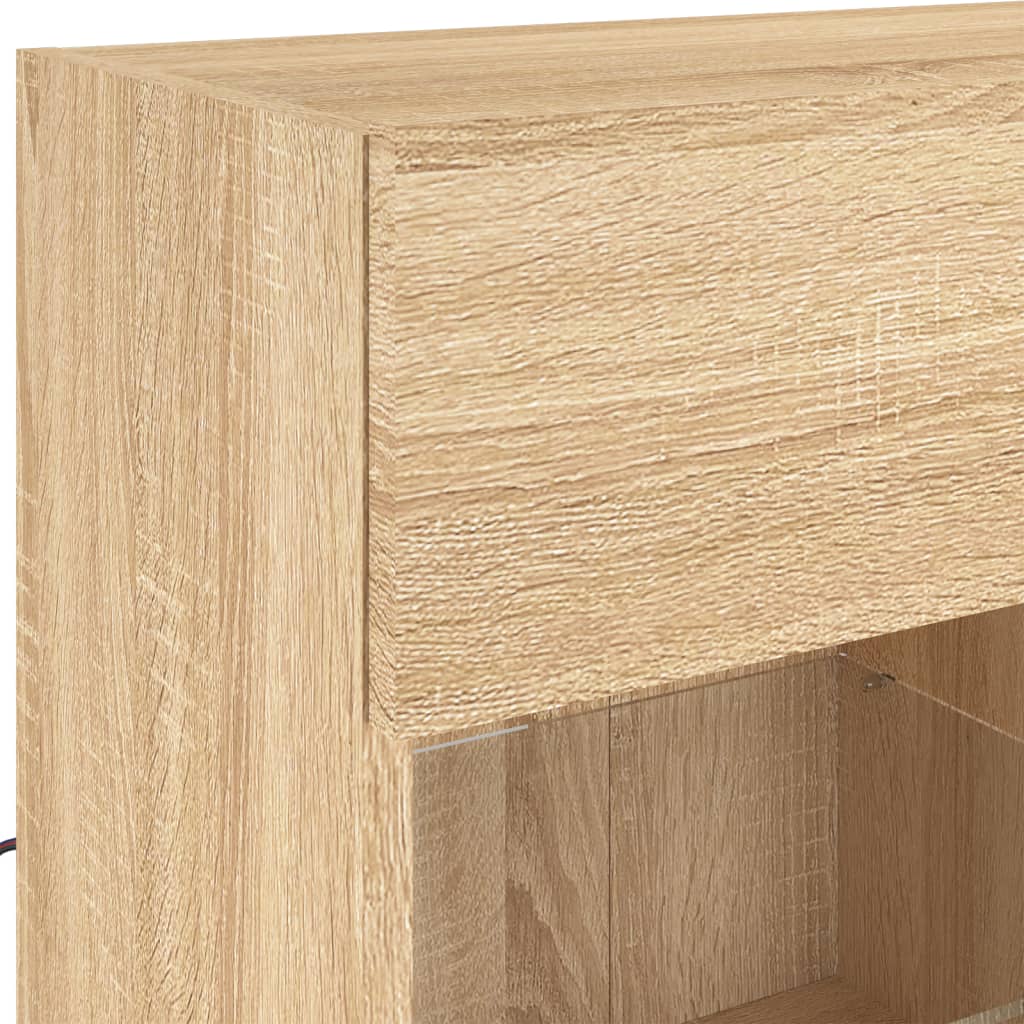 vidaXL TV Wall Cabinet with LED Lights Sonoma Oak 78,5x30x60,5 cm